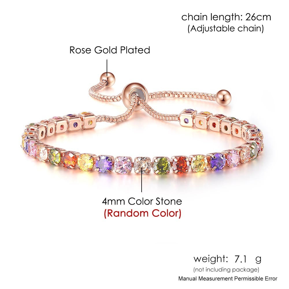 Round Zircon Single Row Full Diamond Tennis Bracelet - Euphoryas Tennis Co.