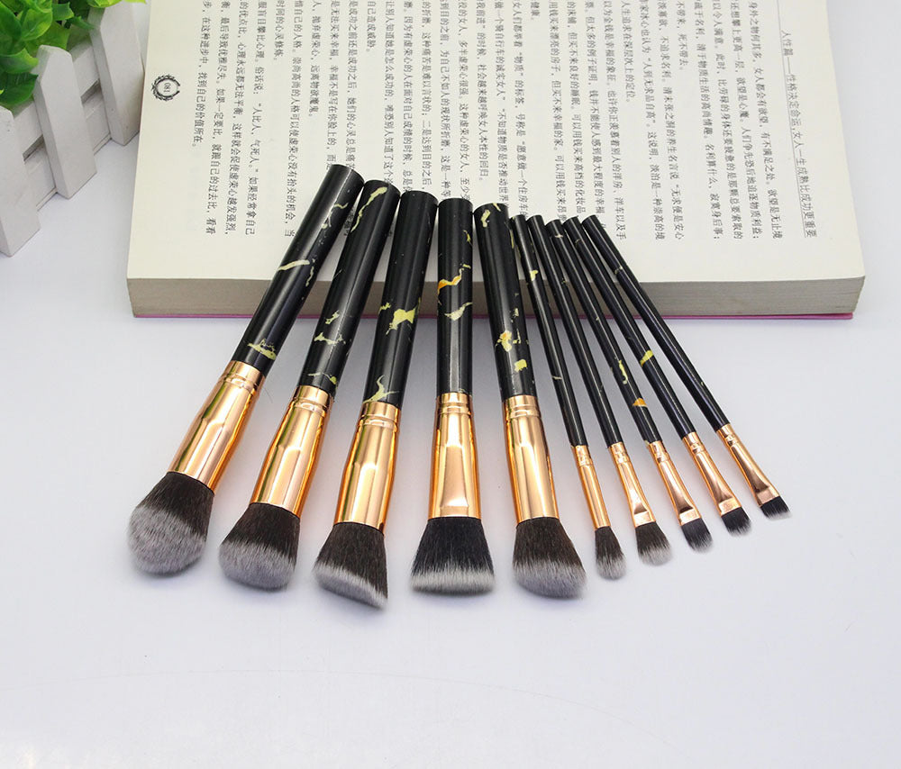 15 Marbled Design Makeup Brushes Set - Yas & Co.
