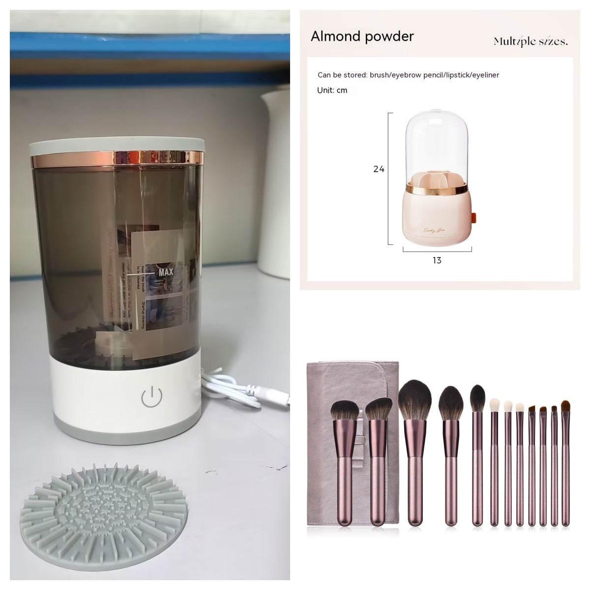 Portable Electric Makeup Brush Cleaner – USB Rechargeable Eye Shadow Brush Cleaning Tool - Yas & Co.