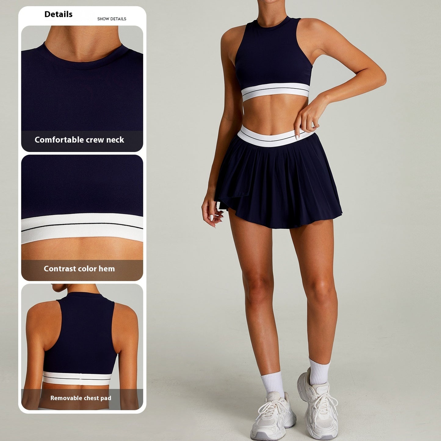 Women's Outdoor Sports Tennis Suit – Tight-Fit, Quick-Drying with Pleated Skirt - Euphoryas Tennis Co.