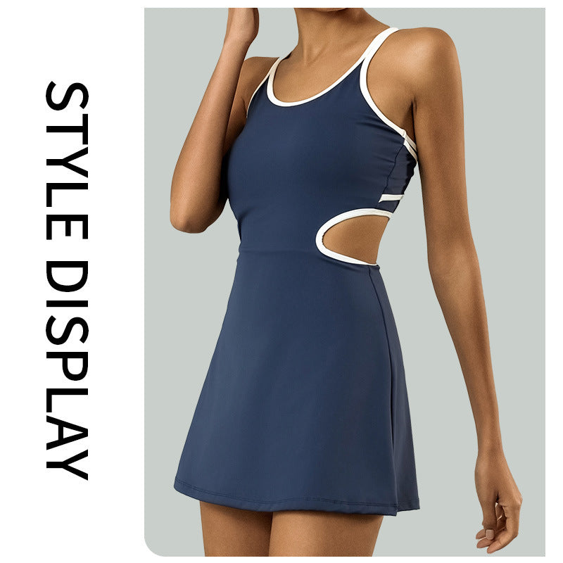 Women's Sports Dress with Chest Pad – High Elastic, Anti-Exposure Tennis Skirt - Euphoryas Tennis Co.