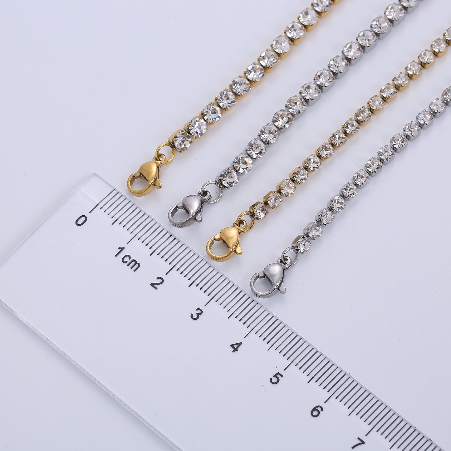 Stainless Steel White Diamond Tennis Necklace - Euphoryas Tennis Co.