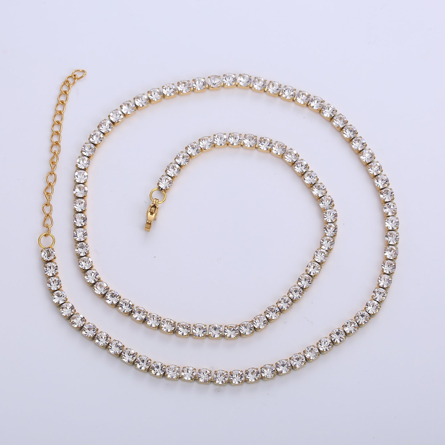 Stainless Steel White Diamond Tennis Necklace - Euphoryas Tennis Co.