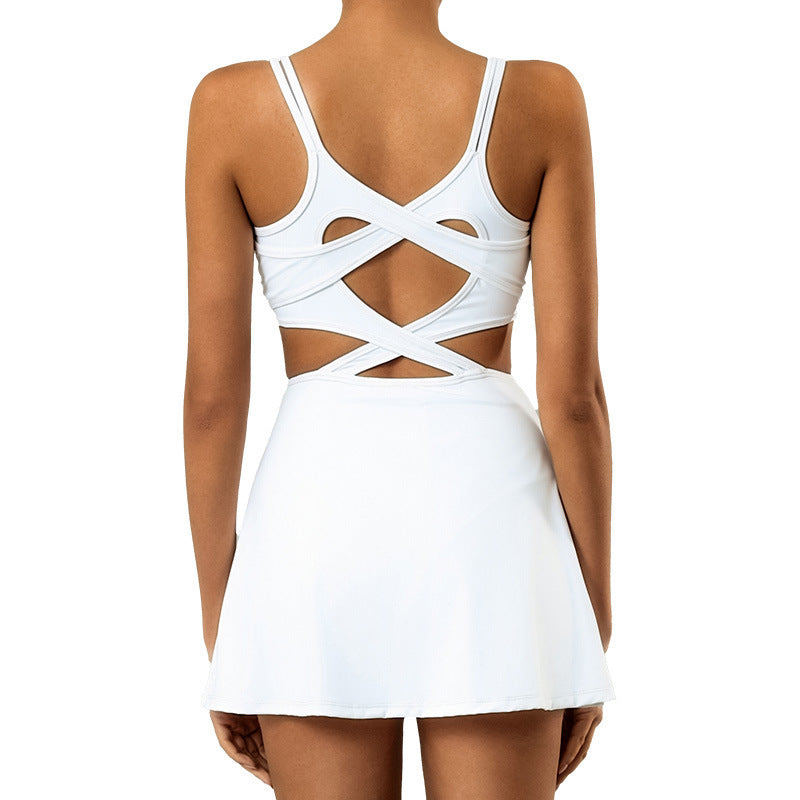 Women's Sports Dress with Chest Pad – High Elastic, Anti-Exposure Tennis Skirt - Euphoryas Tennis Co.