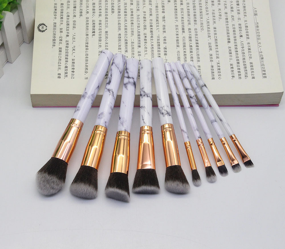 15 Marbled Design Makeup Brushes Set - Yas & Co.