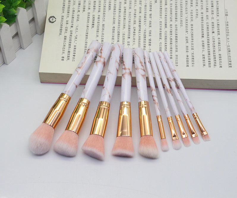15 Marbled Design Makeup Brushes Set - Yas & Co.