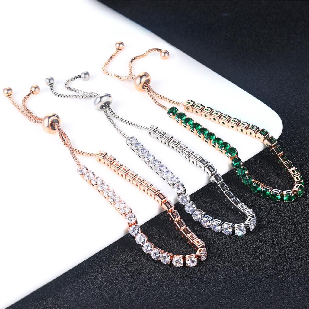 Round Zircon Single Row Full Diamond Tennis Bracelet - Euphoryas Tennis Co.