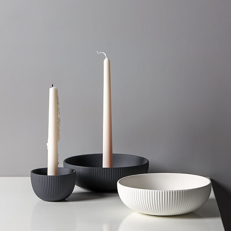 Simple Ceramic Candle Tray & Holder – Elegant, Minimalist Candle Accessories - Yas & Co.