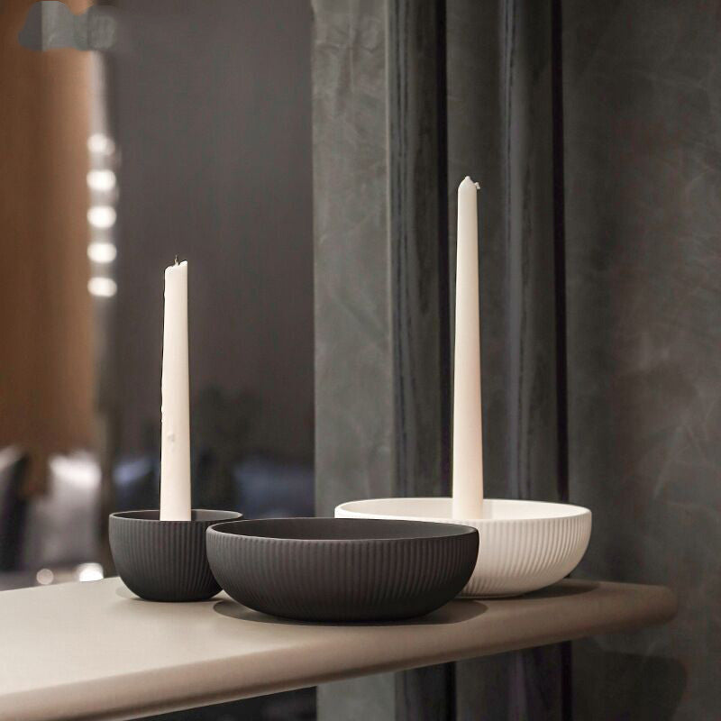 Simple Ceramic Candle Tray & Holder – Elegant, Minimalist Candle Accessories - Yas & Co.