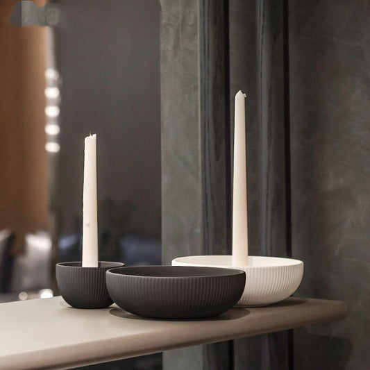 Simple Ceramic Candle Tray & Holder – Elegant, Minimalist Candle Accessories - Yas & Co.